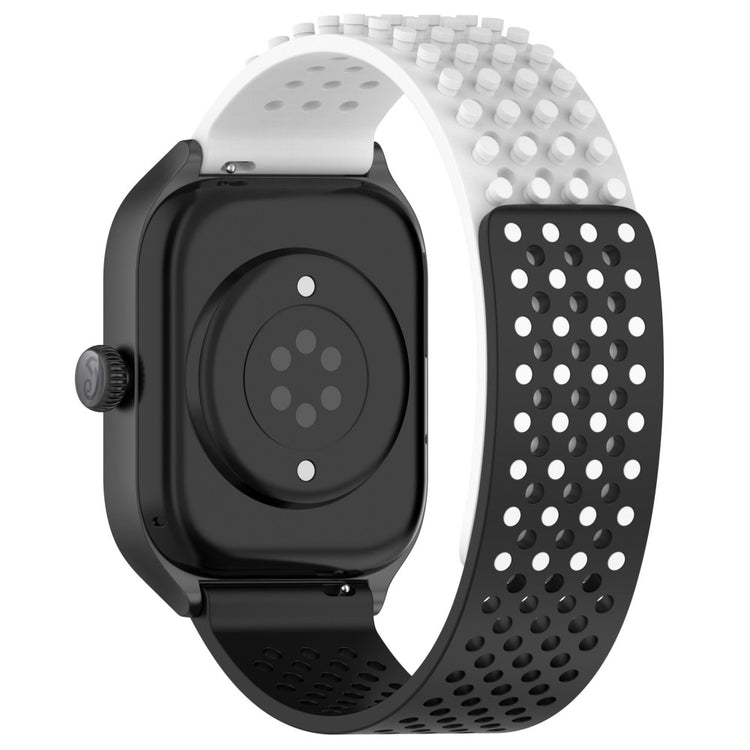 KALEBOL 20mm Silicone Strap Samsung Galaxy Watch6 Classic 47mm / 43mm / Huawei Watch GT 3 Pro 43mm Flat Push Type Watch Band - White+Black#serie_14
