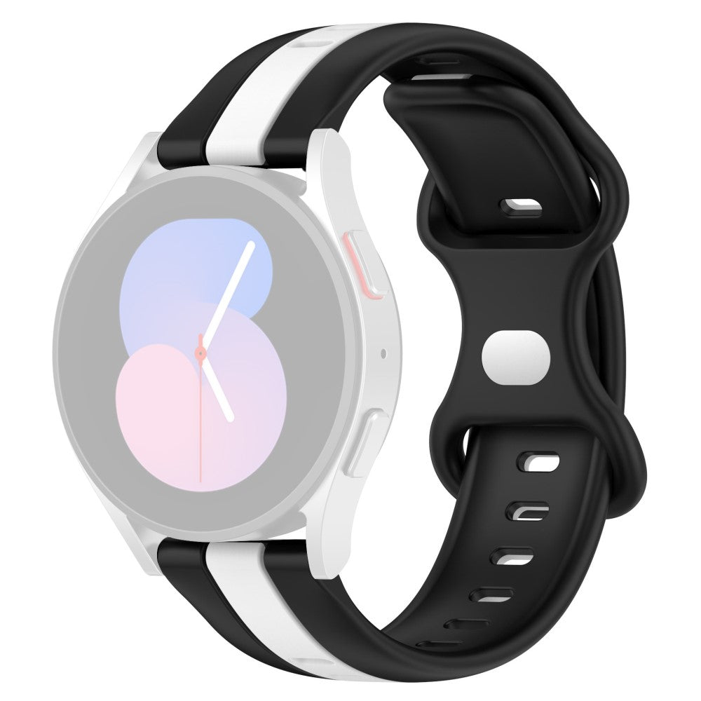KALEBOL 20mm Dual Color Silicone Strap Samsung Galaxy Watch6 Classic 47mm / 43mm / Huawei Watch GT 3 Pro 43mm Watch Band - Black+White#serie_1