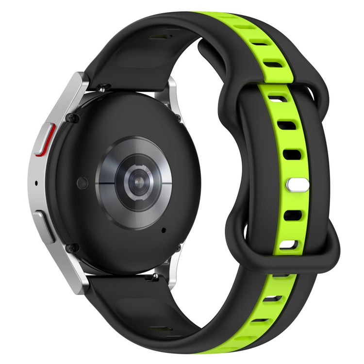KALEBOL 20mm Dual Color Silicone Strap Samsung Galaxy Watch6 Classic 47mm / 43mm / Huawei Watch GT 3 Pro 43mm Watch Band - Black+Lime#serie_7
