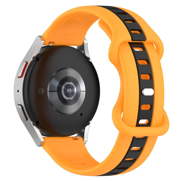 KALEBOL 20mm Dual Color Silicone Strap Samsung Galaxy Watch6 Classic 47mm / 43mm / Huawei Watch GT 3 Pro 43mm Watch Band - Yellow+Black#serie_8