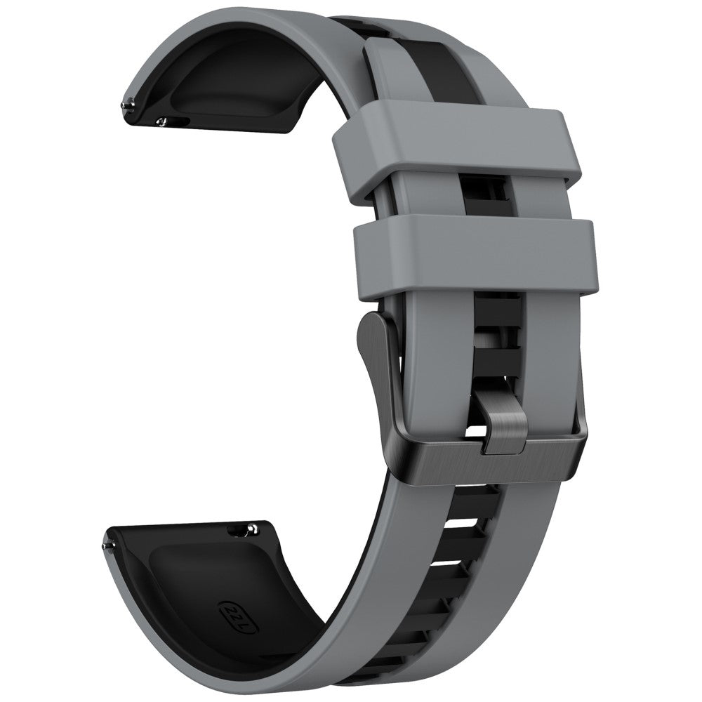 KALEBOL 20mm Dual Color Silicone Strap Samsung Galaxy Watch6 Classic 47mm / 43mm / Huawei Watch GT 3 Pro 43mm Watch Band - Dark Grey+Black#serie_1