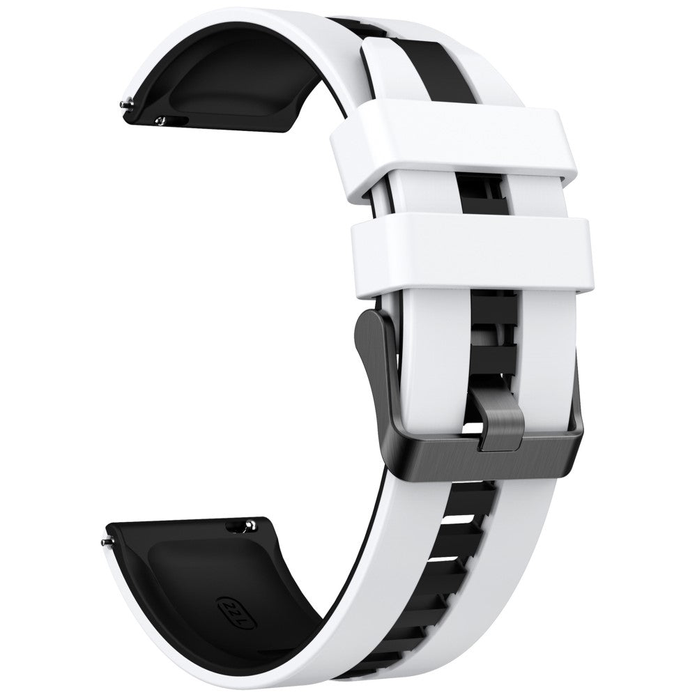 KALEBOL 20mm Dual Color Silicone Strap Samsung Galaxy Watch6 Classic 47mm / 43mm / Huawei Watch GT 3 Pro 43mm Watch Band - White+Black#serie_3