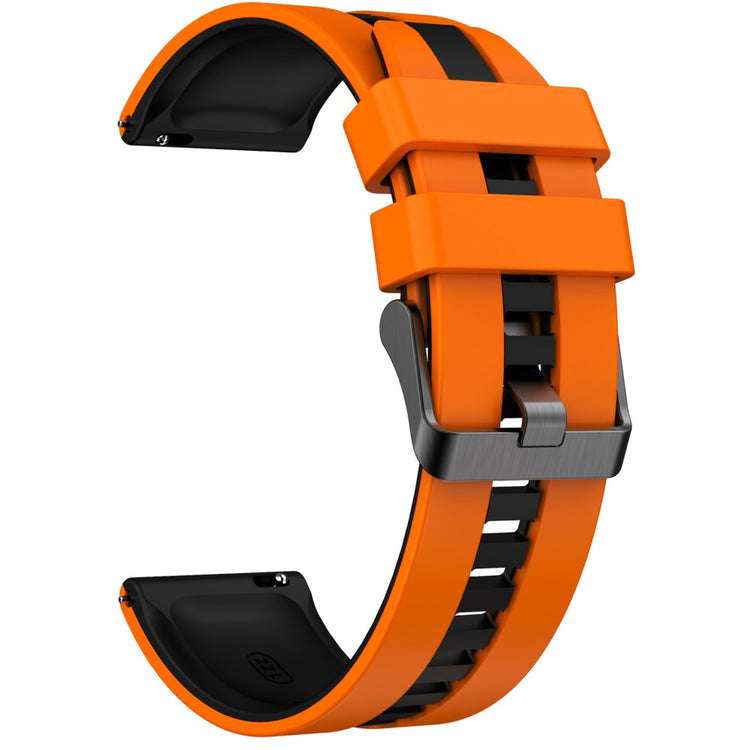 KALEBOL 20mm Dual Color Silicone Strap Samsung Galaxy Watch6 Classic 47mm / 43mm / Huawei Watch GT 3 Pro 43mm Watch Band - Orange+Black#serie_6