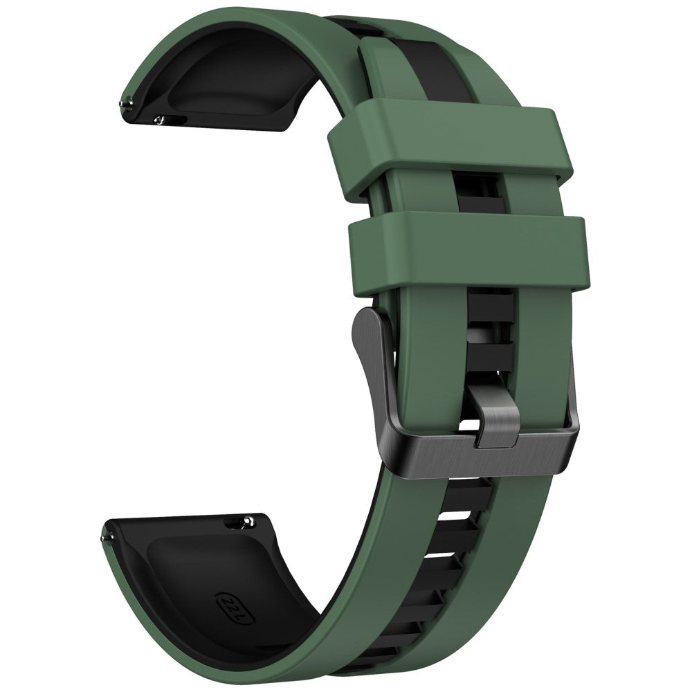KALEBOL 20mm Dual Color Silicone Strap Samsung Galaxy Watch6 Classic 47mm / 43mm / Huawei Watch GT 3 Pro 43mm Watch Band - Olive Green+Black#serie_7