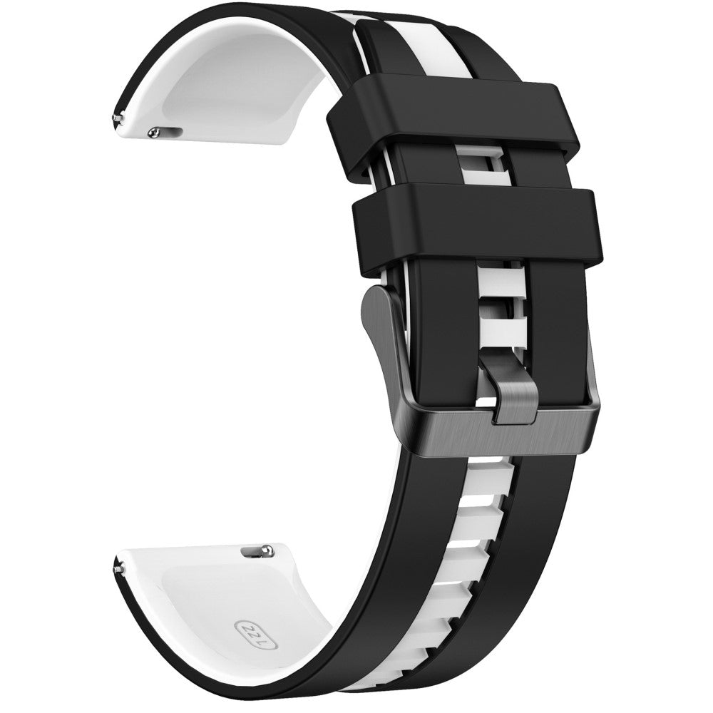 KALEBOL 20mm Dual Color Silicone Strap Samsung Galaxy Watch6 Classic 47mm / 43mm / Huawei Watch GT 3 Pro 43mm Watch Band - Black+White#serie_8
