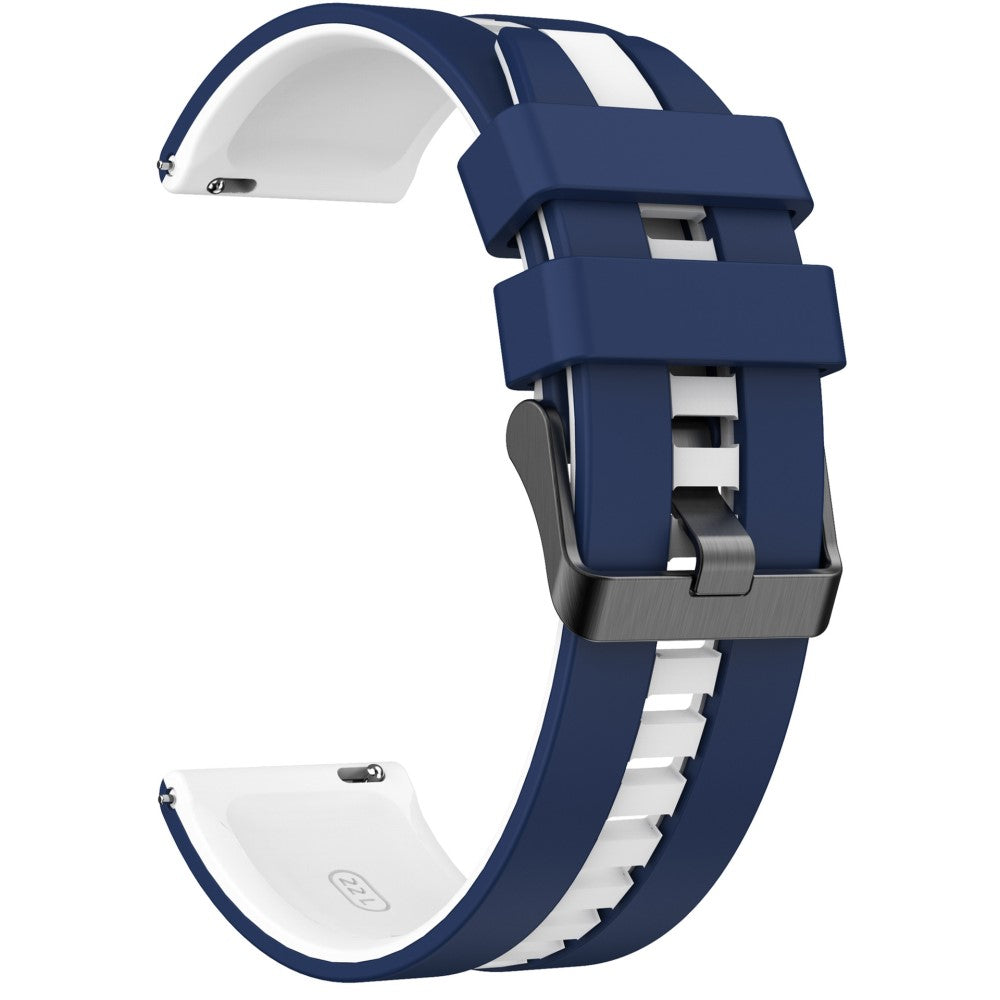 KALEBOL 20mm Dual Color Silicone Strap Samsung Galaxy Watch6 Classic 47mm / 43mm / Huawei Watch GT 3 Pro 43mm Watch Band - Dark Blue+White#serie_11