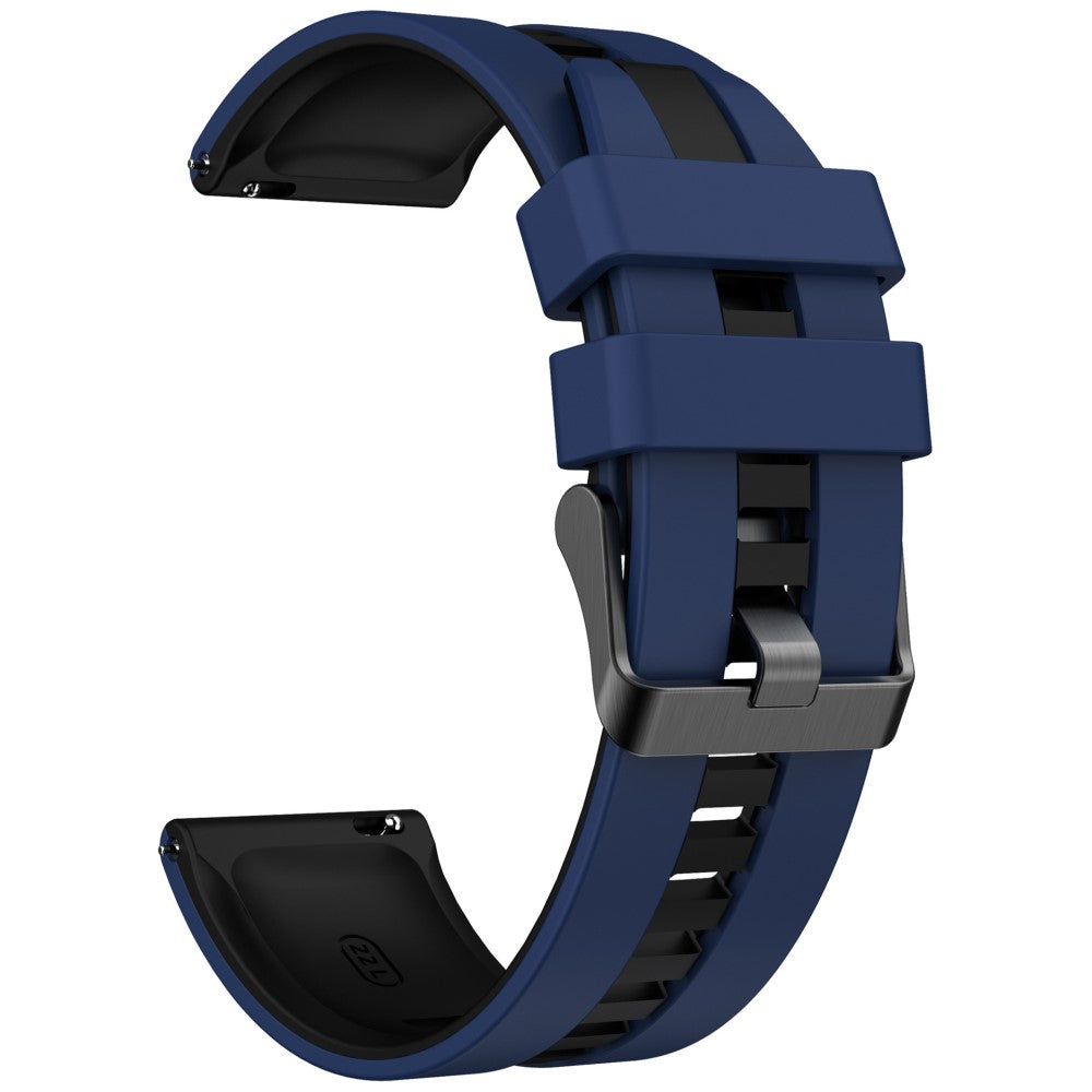 KALEBOL 20mm Dual Color Silicone Strap Samsung Galaxy Watch6 Classic 47mm / 43mm / Huawei Watch GT 3 Pro 43mm Watch Band - Dark Blue+Black#serie_12