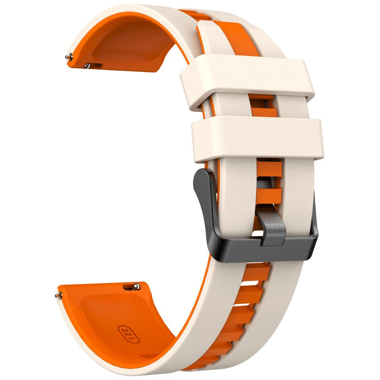 KALEBOL 20mm Dual Color Silicone Strap Samsung Galaxy Watch6 Classic 47mm / 43mm / Huawei Watch GT 3 Pro 43mm Watch Band - Starlight+Orange#serie_13