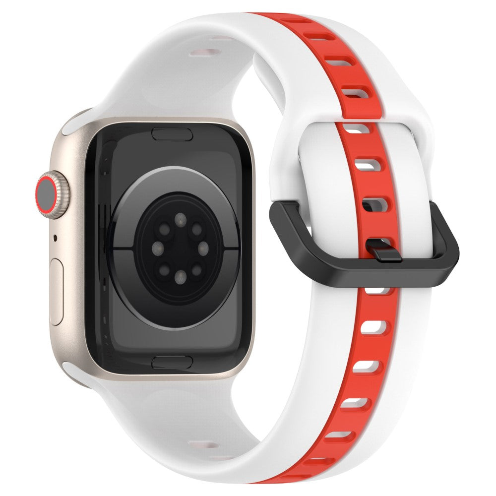 KALEBOL Dual Color Silicone Strap Apple Watch Series 49mm - 45mm - 44mm - 42mm Watch Band - White+Red#serie_2