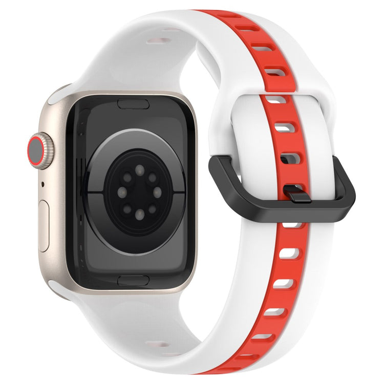 KALEBOL Dual Color Silicone Strap Apple Watch Series 49mm - 45mm - 44mm - 42mm Watch Band - White+Red#serie_2