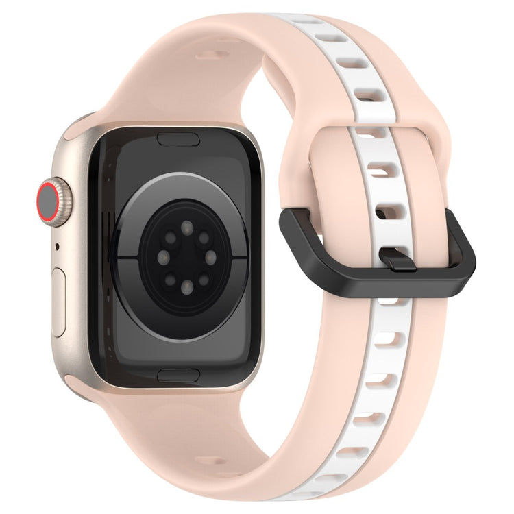 KALEBOL Dual Color Silicone Strap Apple Watch Series 49mm - 45mm - 44mm - 42mm Watch Band - Pink+White#serie_3