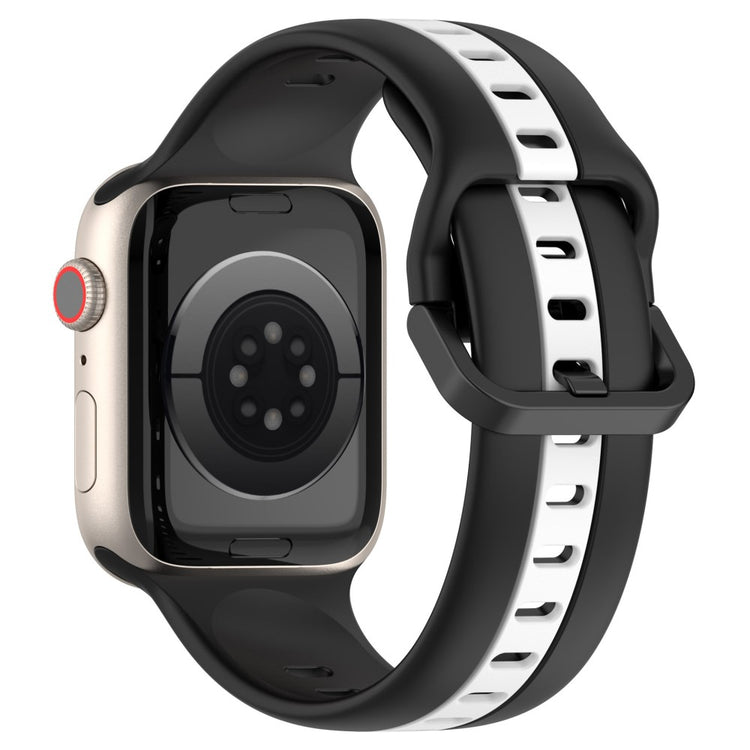 KALEBOL Dual Color Silicone Strap Apple Watch Series 49mm - 45mm - 44mm - 42mm Watch Band - Black+White#serie_4