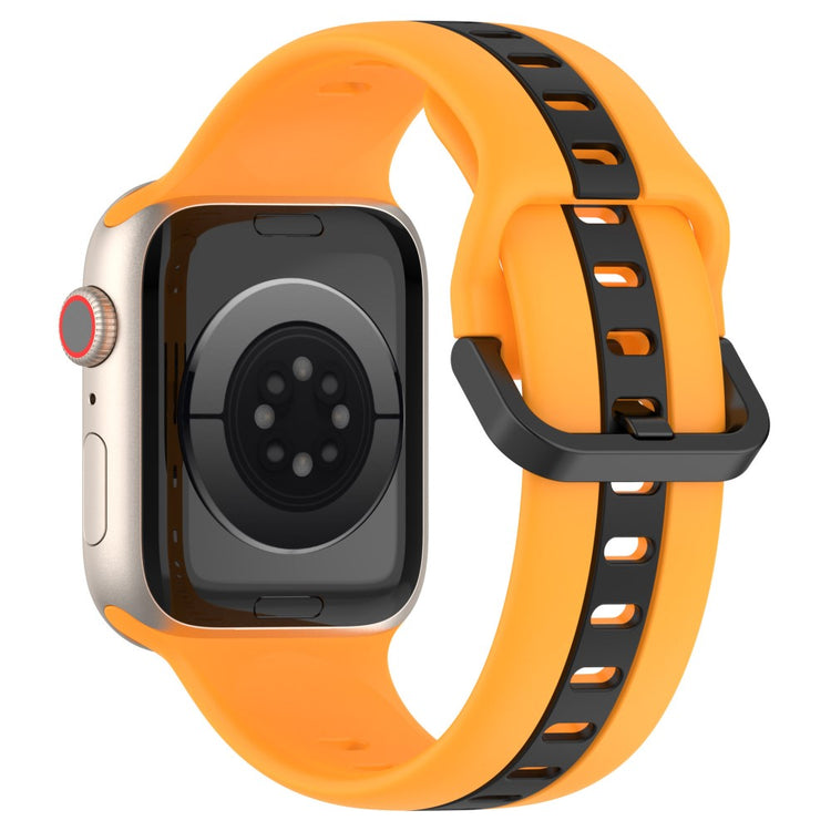 KALEBOL Dual Color Silicone Strap Apple Watch Series 49mm - 45mm - 44mm - 42mm Watch Band - Yellow+Black#serie_8