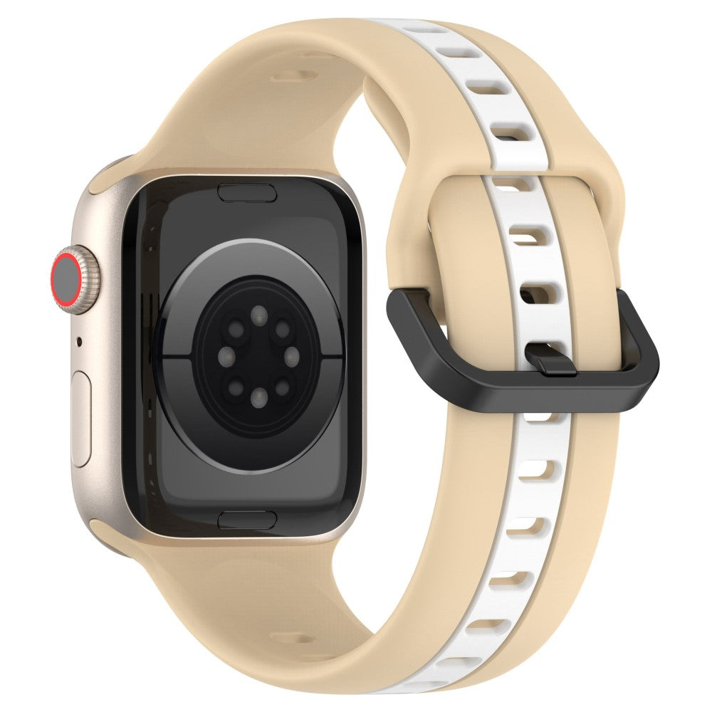 KALEBOL Dual Color Silicone Strap Apple Watch Series 49mm - 45mm - 44mm - 42mm Watch Band - Khaki+White#serie_9