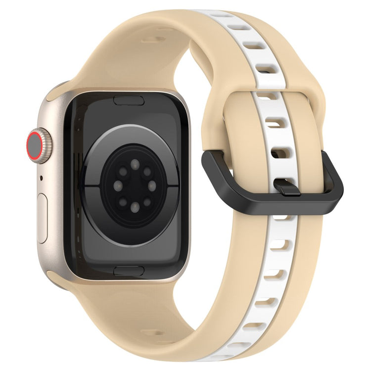 KALEBOL Dual Color Silicone Strap Apple Watch Series 49mm - 45mm - 44mm - 42mm Watch Band - Khaki+White#serie_9