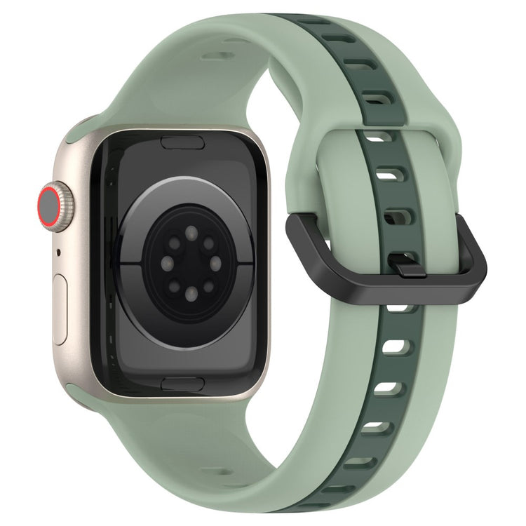 KALEBOL Dual Color Silicone Strap Apple Watch Series 49mm - 45mm - 44mm - 42mm Watch Band - Light Green+Blackish Green#serie_10