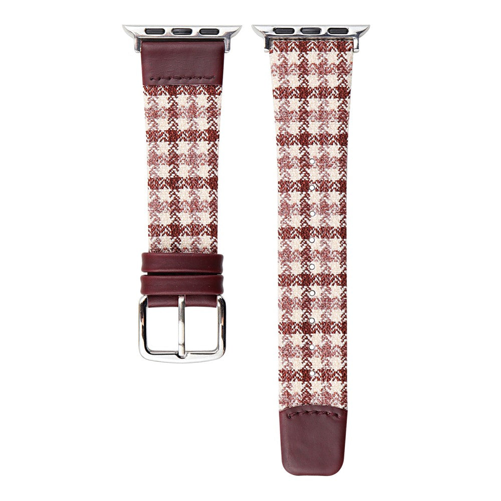 Woolen Fabric Leather Strap Apple Watch Series 41mm - 40mm - 38mm Watch Band - Wine Red#serie_1