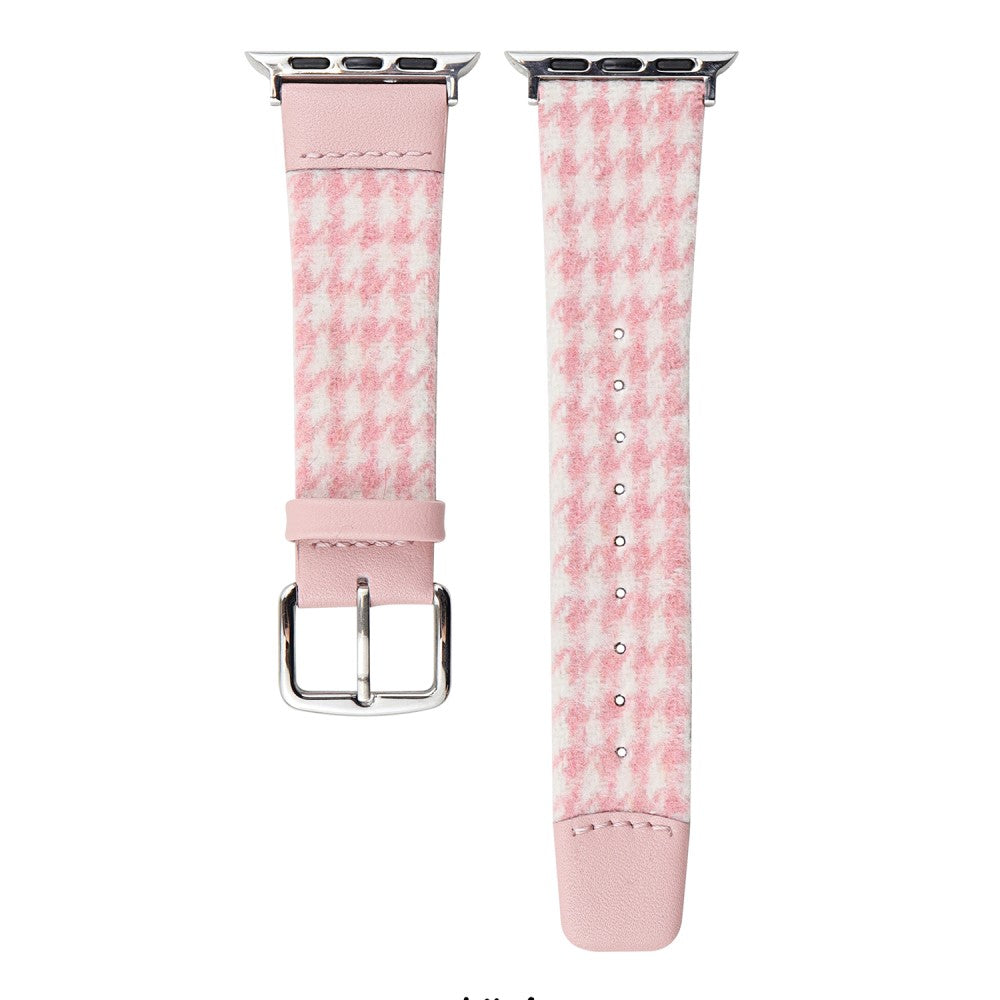 Woolen Fabric Leather Strap Apple Watch Series 41mm - 40mm - 38mm Watch Band - Pink#serie_6