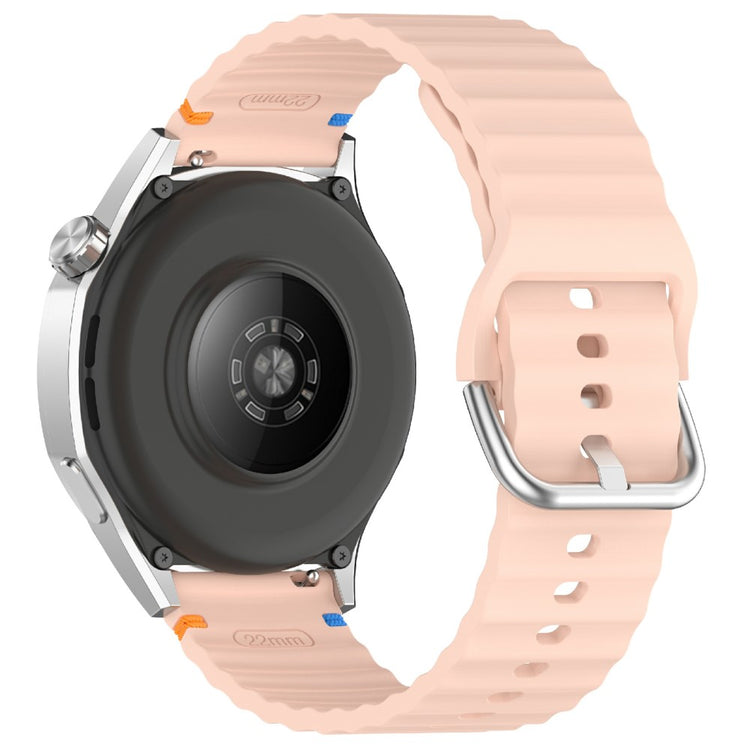 20mm Silicone Watch Band Stitch Line Wave Design Wrist Strap Huawei / Samsung / Garmin Smartwatches - Pink#serie_4