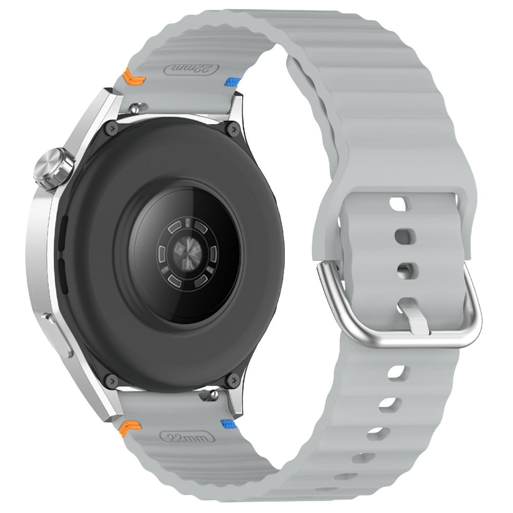 20mm Silicone Watch Band Stitch Line Wave Design Wrist Strap Huawei / Samsung / Garmin Smartwatches - Grey#serie_6