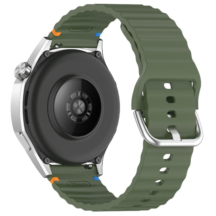 20mm Silicone Watch Band Stitch Line Wave Design Wrist Strap Huawei / Samsung / Garmin Smartwatches - Army Green#serie_7