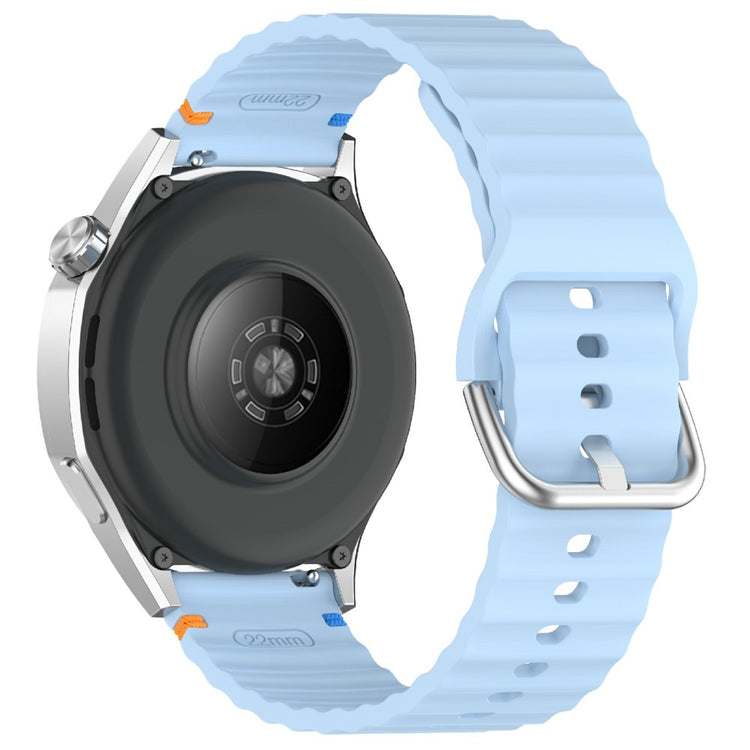 20mm Silicone Watch Band Stitch Line Wave Design Wrist Strap Huawei / Samsung / Garmin Smartwatches - Baby Blue#serie_8