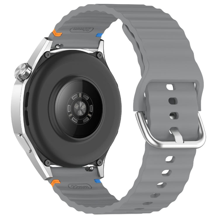 20mm Silicone Watch Band Stitch Line Wave Design Wrist Strap Huawei / Samsung / Garmin Smartwatches - Dark Grey#serie_9