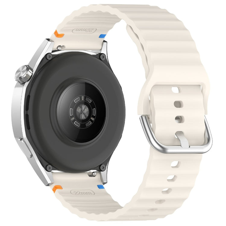 20mm Silicone Watch Band Stitch Line Wave Design Wrist Strap Huawei / Samsung / Garmin Smartwatches - Starlight#serie_11