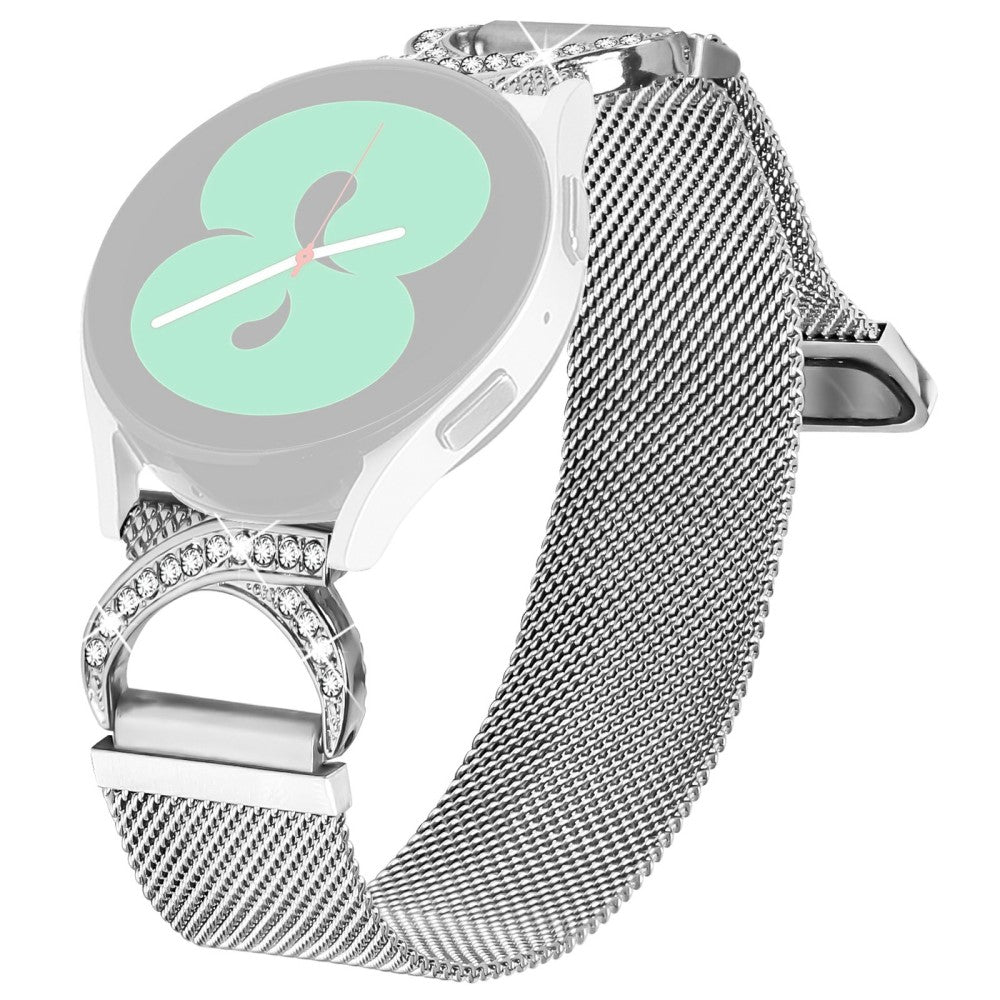 Watch Band Apple Watch Series 49mm - 45mm - 44mm - 42mm Milanese Silver Metal Strap Rhinestone Decor#serie_1