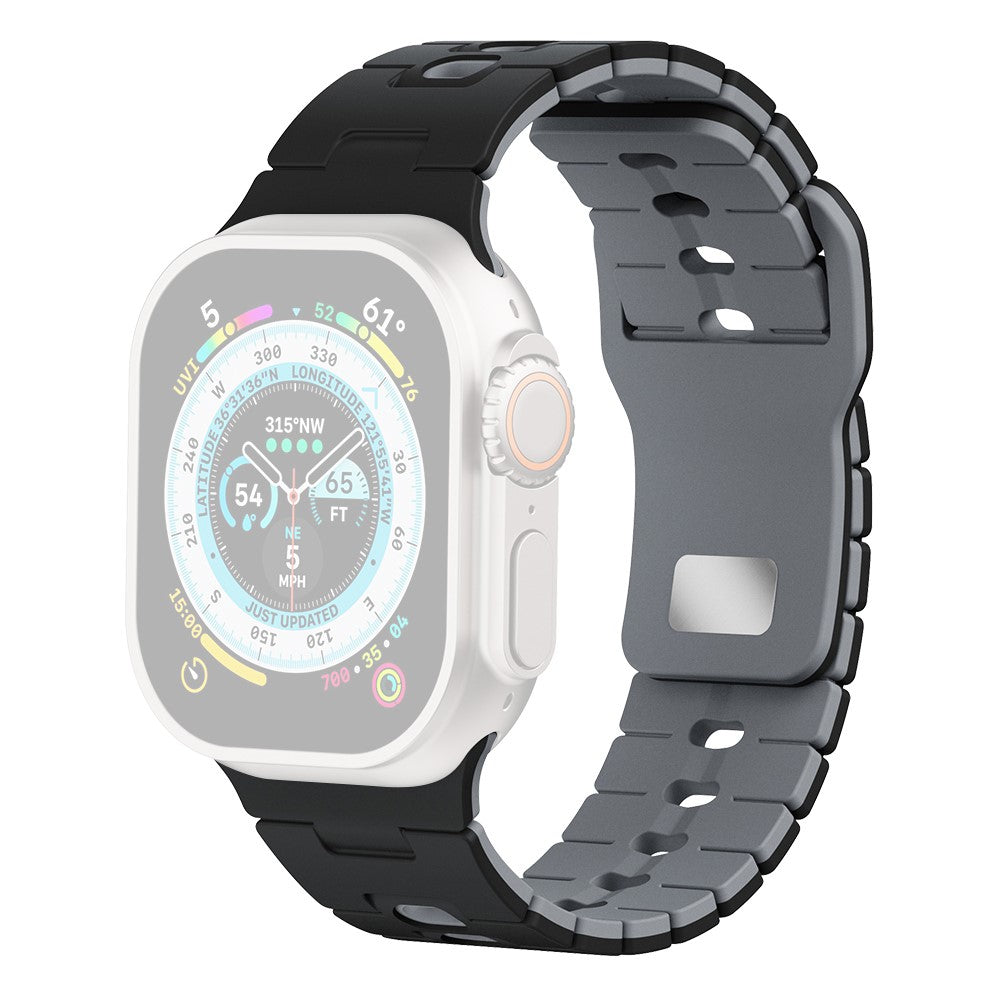 Watch Band Apple Watch Series 41mm - 40mm - 38mm Dual Color Silicone Strap - Black+Grey#serie_3