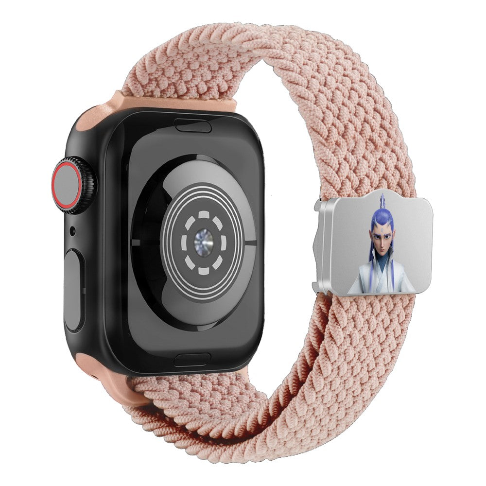 Watch Strap Apple Watch Series 49mm - 45mm - 44mm - 42mm Ne Zha UV Printed Nylon Band - Deep Pink / Ao Bing#serie_1