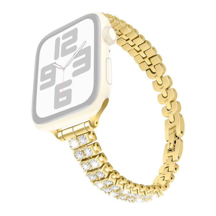 Watch Strap Apple Watch Series 49mm - 45mm - 44mm - 42mm Rhinestone Decor Alloy Bracelet Wrist Band - Gold#serie_4