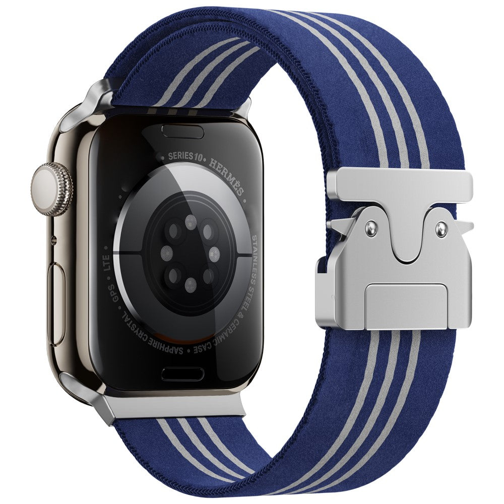 Watch Band Apple Watch Series 41mm - 40mm - 38mm 3-Stripe Parachute Buckle Nylon Strap - Blue+White#serie_1