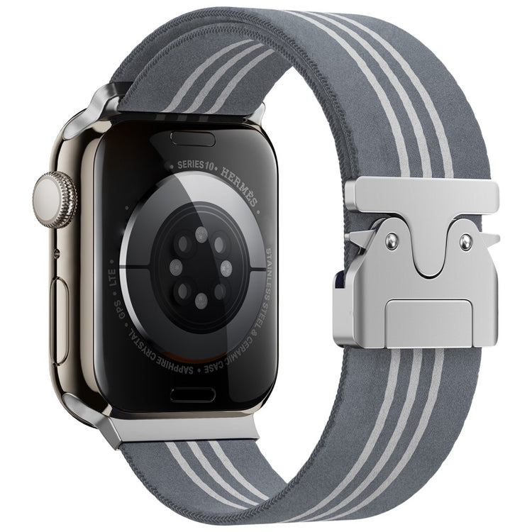 Watch Band Apple Watch Series 41mm - 40mm - 38mm 3-Stripe Parachute Buckle Nylon Strap - Grey+White#serie_4