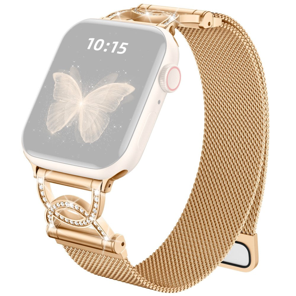 Watch Band Apple Watch Series 49mm - 45mm - 44mm - 42mm DC-Shape Rhinestones Stainless Steel Strap - Rose Gold#serie_2