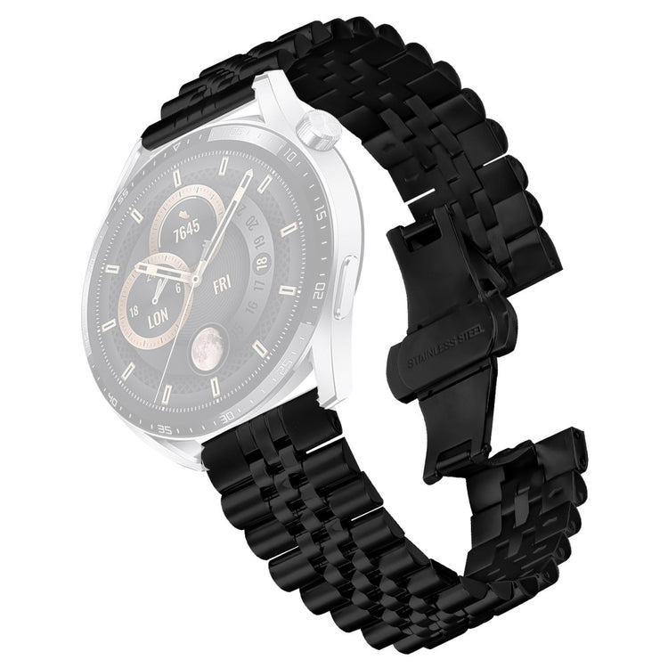 Huawei Watch 4 Pro / Watch 4 Wrist Band 5-Bead Stainless Steel Butterfly Clasp Watch Strap - Black#serie_1