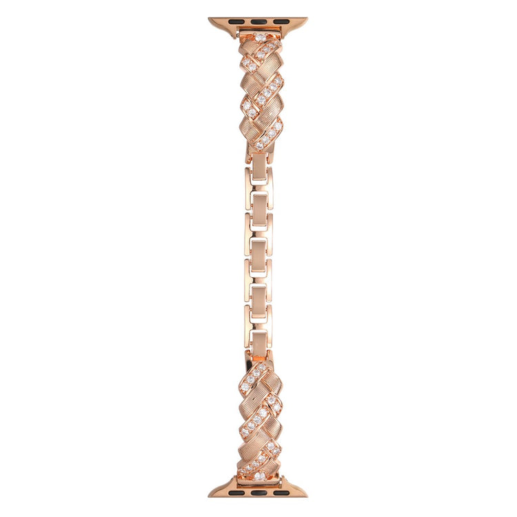 Copper Watch Strap Apple Watch Series 41mm - 40mm - 38mm Wheat Ear Zircon Bracelet Band - Rose Gold#serie_1
