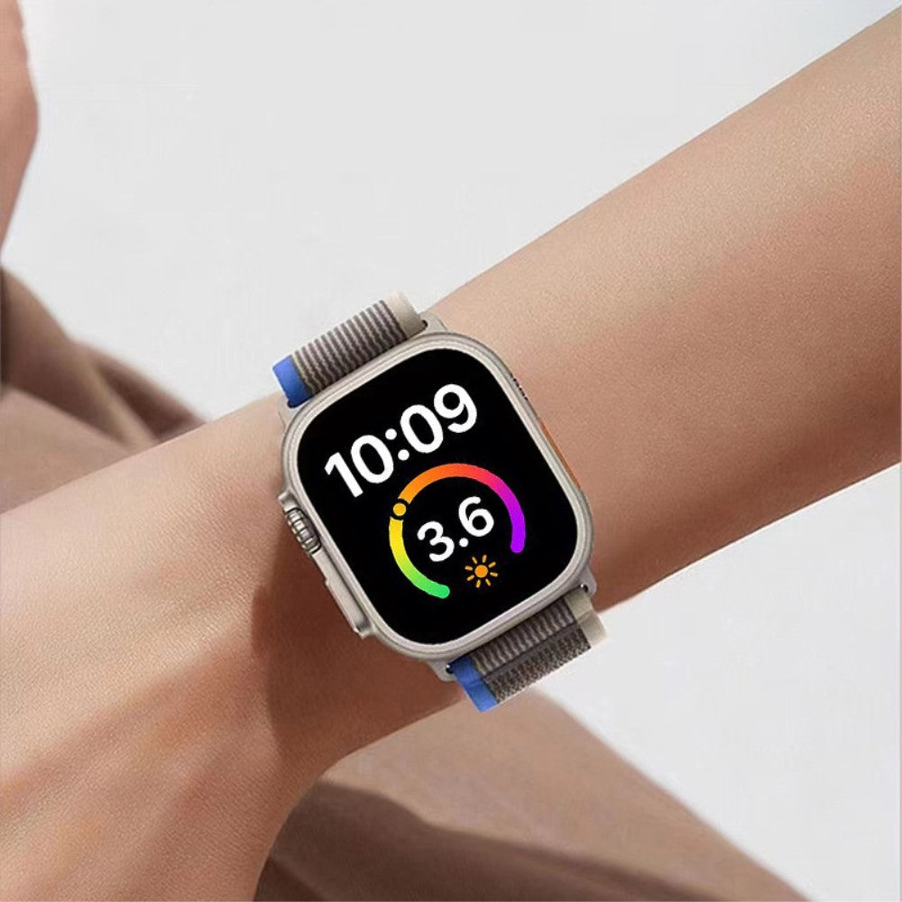 Meget Hårdfør Metal Og Nylon Universal Rem passer til Apple Smartwatch - Sølv#serie_8