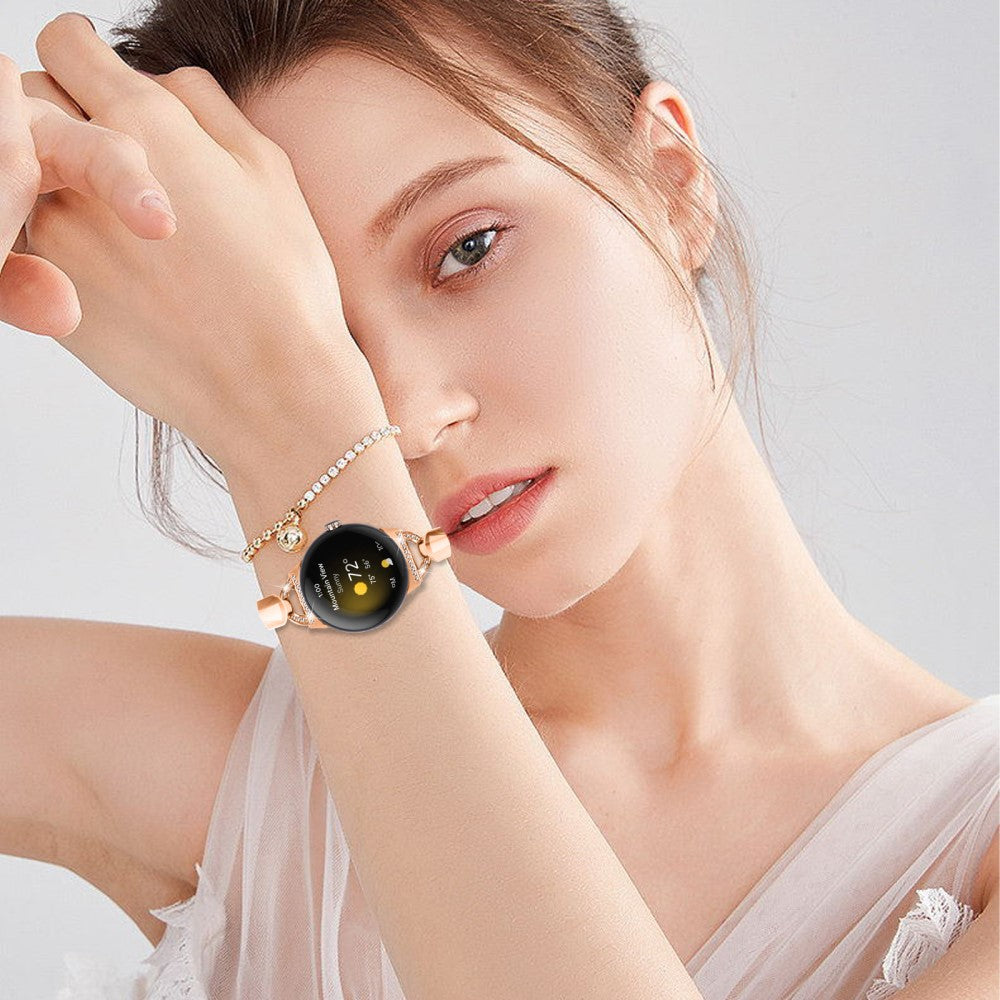Meget Kønt Metal Og Rhinsten Rem passer til Google Pixel Watch - Pink#serie_3