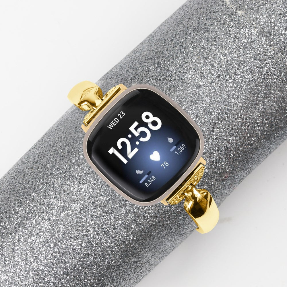 Metal Og Rhinsten Universal Rem passer til Fitbit Sense 1 / Fitbit Versa 3 - Guld#serie_2