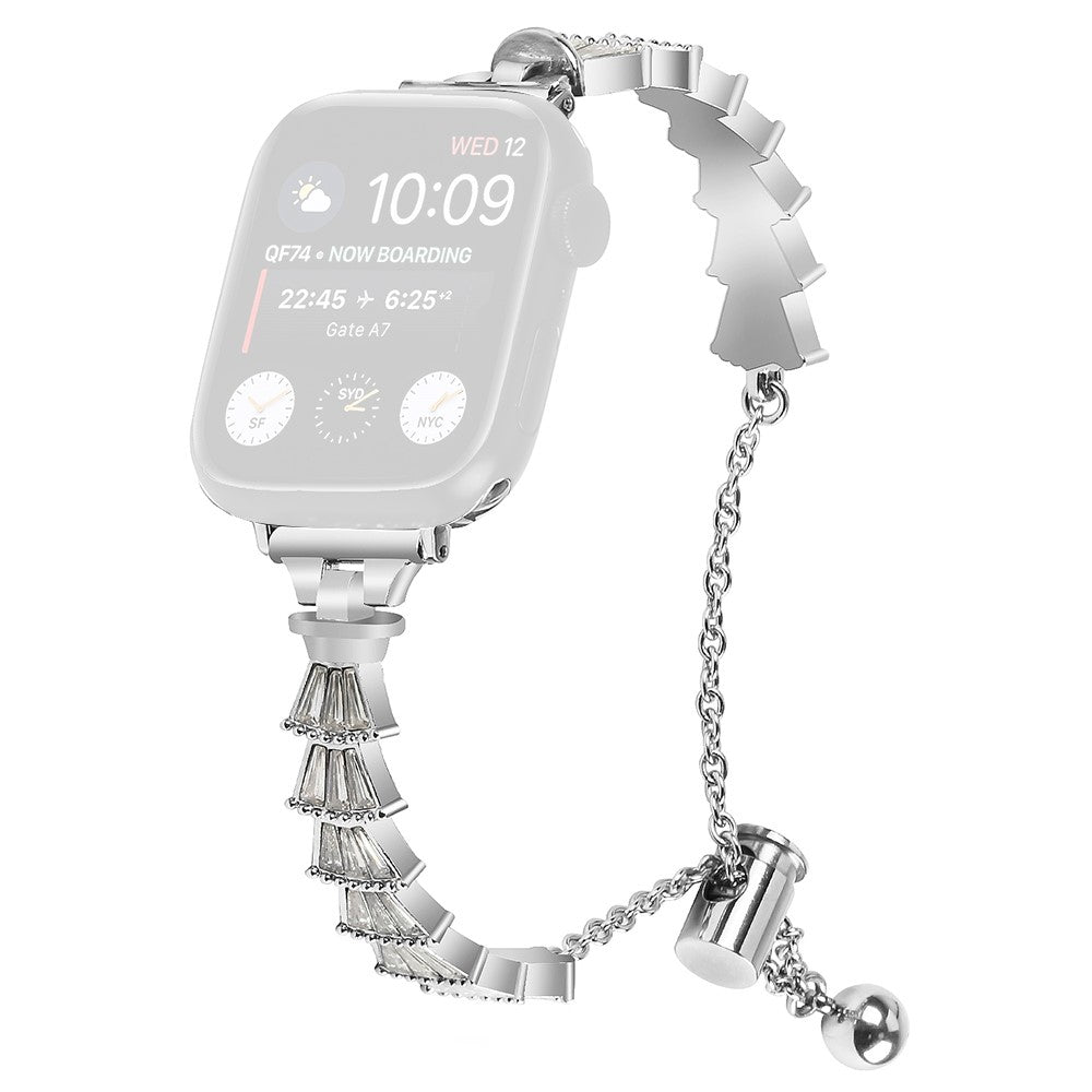 Godt Metal Og Rhinsten Universal Rem passer til Apple Smartwatch - Sølv#serie_049