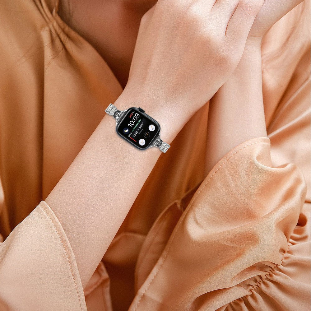Godt Metal Og Rhinsten Universal Rem passer til Apple Smartwatch - Sølv#serie_049
