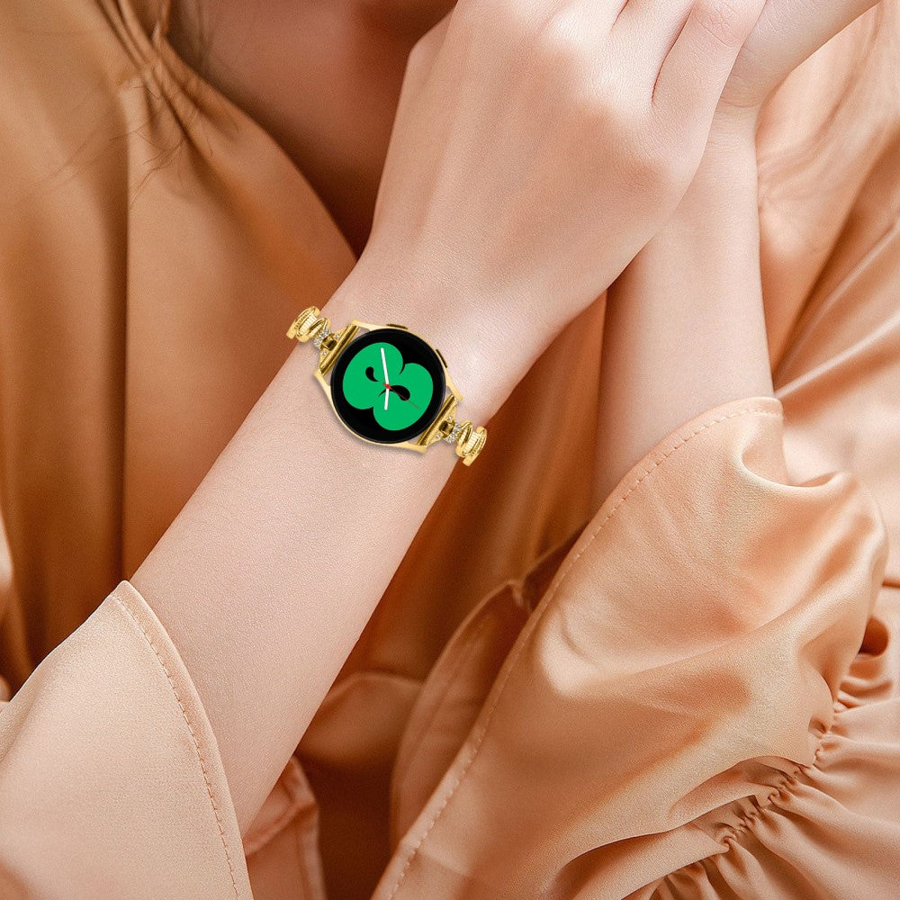 Kønt Metal Og Rhinsten Universal Rem passer til Samsung Smartwatch - Guld#serie_2
