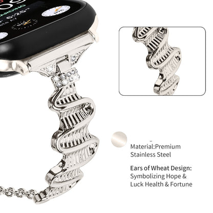 Tidsløst Metal Og Rhinsten Universal Rem passer til Apple Smartwatch - Sølv#serie_4