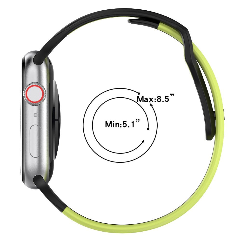 Watch Strap Apple Watch Series 9 8 7 41mm / SE (2023) SE (2022) SE Series 6 5 4 40mm / Series 3 2 1 38mm Dual-color Silicone Band - Black / White#serie_4