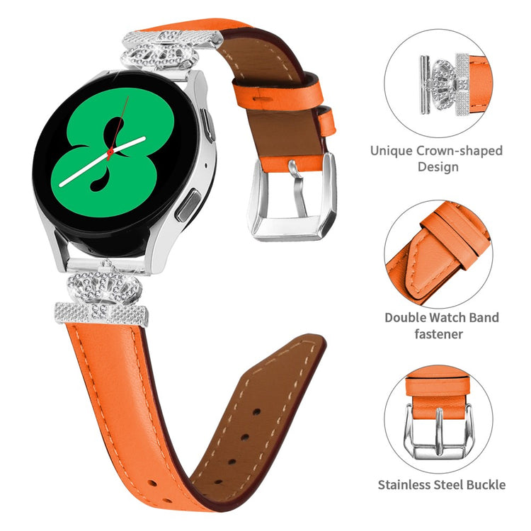 Kunstlæder Og Rhinsten Universal Rem passer til Amazfit Cheetah Pro / 20mm - Orange#serie_1