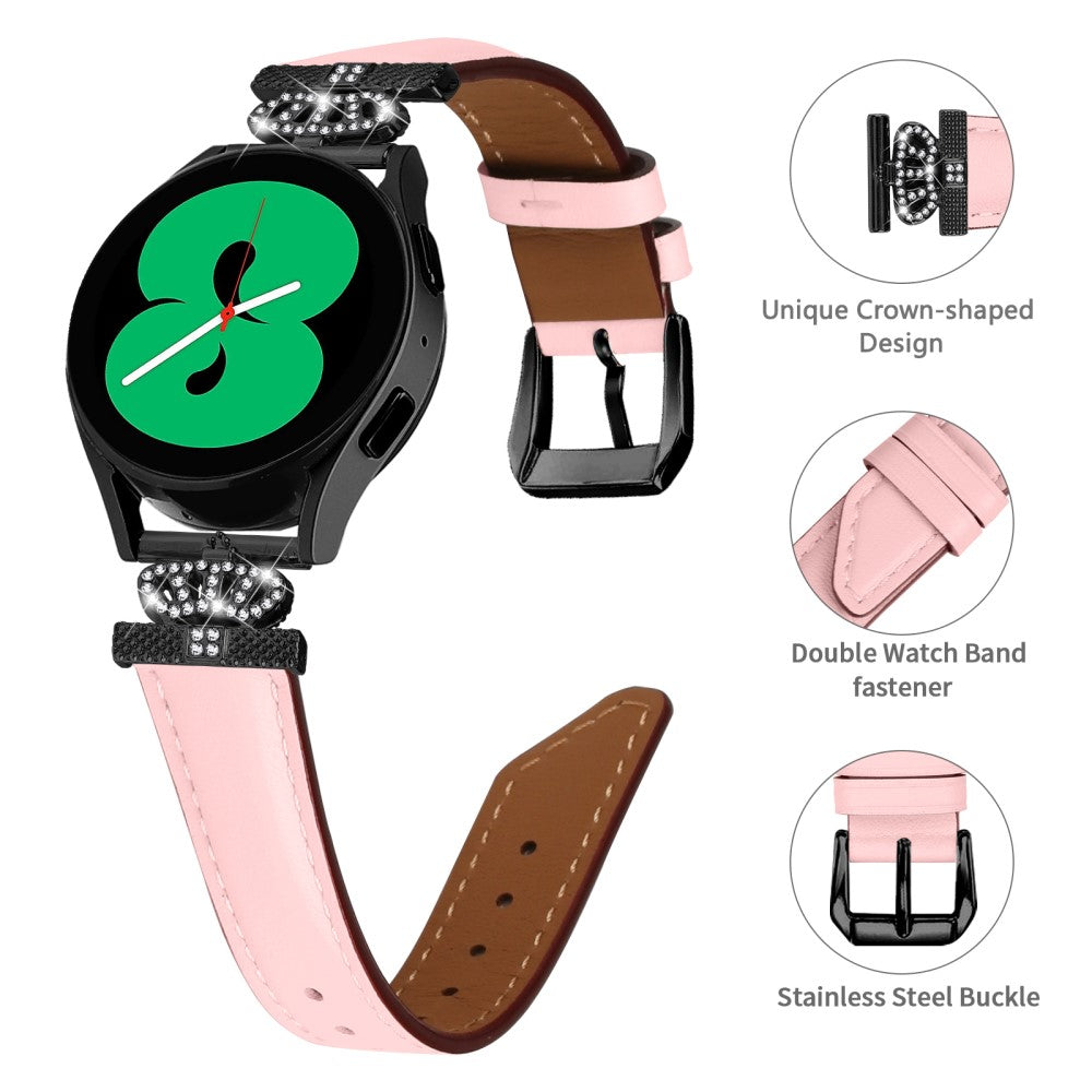 Kunstlæder Og Rhinsten Universal Rem passer til Amazfit Cheetah Pro / 20mm - Pink#serie_2