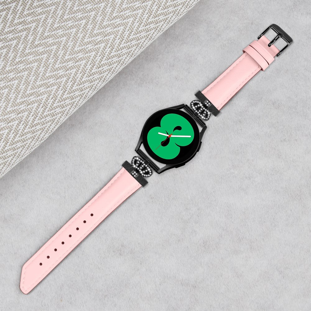 Kunstlæder Og Rhinsten Universal Rem passer til Amazfit Cheetah Pro / 20mm - Pink#serie_2