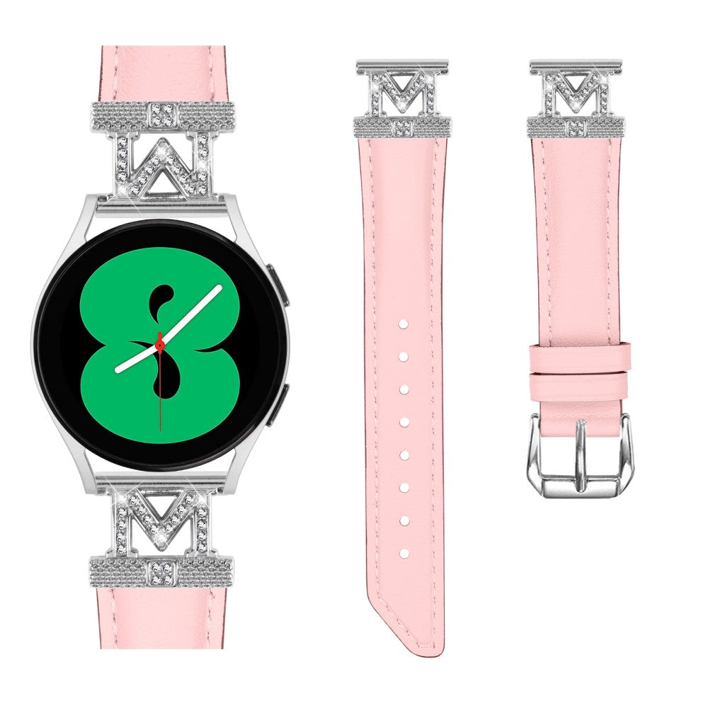 Kunstlæder Og Rhinsten Universal Rem passer til Amazfit Cheetah Pro / 20mm - Pink#serie_2