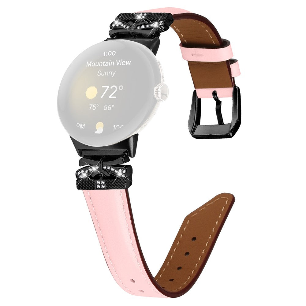 Kunstlæder Og Rhinsten Universal Rem passer til Google Pixel Watch 2 / Google Pixel Watch - Pink#serie_3